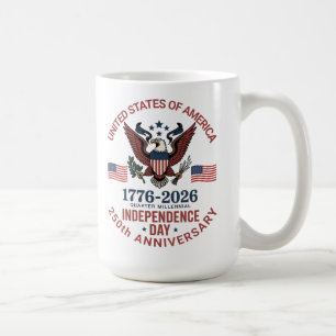 250th Anniversary 4th of July – Vintage Patriotic Coffee Mug