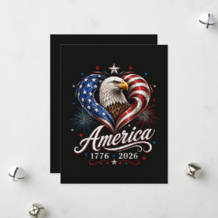250th Anniversary America Flag Eagle 250 Years Holiday Card