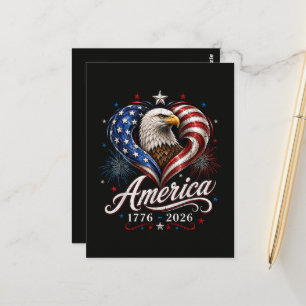 250th Anniversary America Flag Eagle 250 Years Postcard