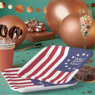 250th Anniversary America Patriotic USA Independen Paper Plate