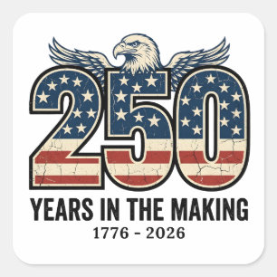 250th Anniversary American Pride Eagle Emblem Square Sticker