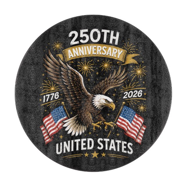 250th anniversary bald eagle celebration cutting board (Front)
