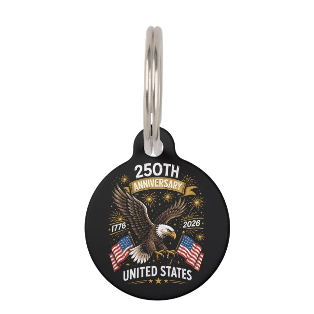 250th Anniversary Bald Eagle Celebration Pet Tag (Front)