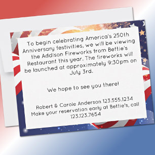 250th Anniversary Budget Save the Date July 3rd Card