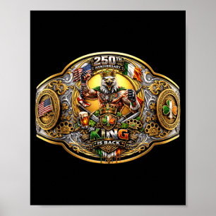250th Anniversary Champ Belt Patriotic Irish USA Poster