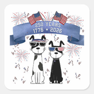 250th Anniversary Cool Dogs Square Sticker