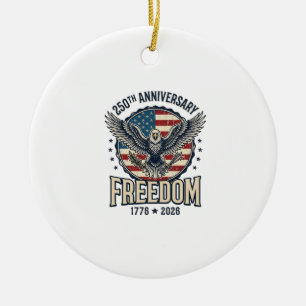 250th Anniversary Freedom Eagle Patriotic Vintage  Ceramic Tree Decoration