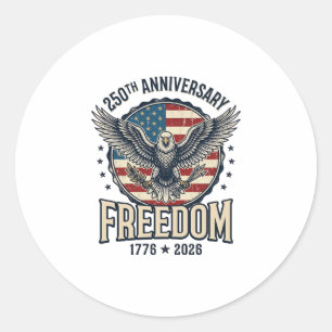 250th Anniversary Freedom Eagle Patriotic Vintage Classic Round Sticker