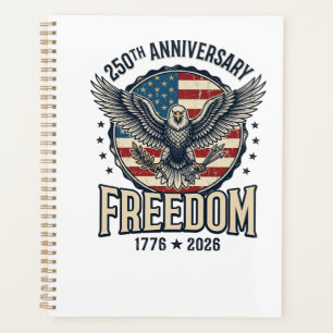 250th Anniversary Freedom Eagle Patriotic Vintage  Planner