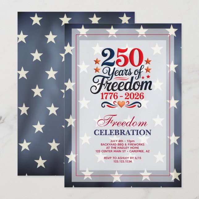 250th Anniversary Freedom Party Invitation (Front/Back)