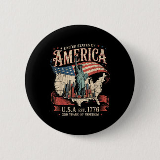 250th Anniversary Of Aamerica Usa Est 1776-2026 6 Cm Round Badge