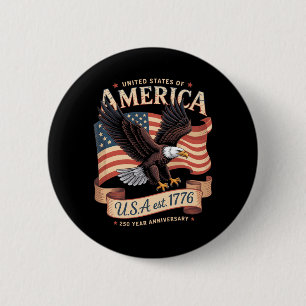 250th Anniversary Of Usa 4th Of July Aamerican 6 Cm Round Badge