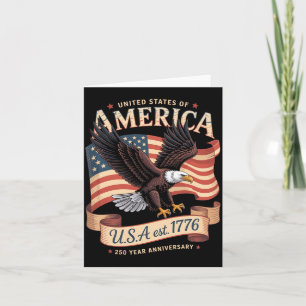 250th Anniversary Of Usa 4th Of July Aamerican Card