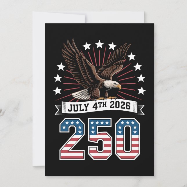 250th Anniversary Patriotic 4th Of July 1776 2026 Invitation (Front)