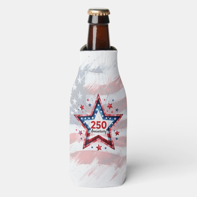 250th Anniversary Patriotic Star  Bottle Cooler (Bottle Front)