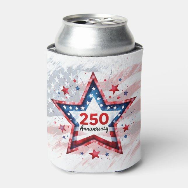 250th Anniversary Patriotic Star  Can Cooler (Can Front)