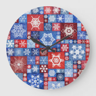 250th Anniversary Snowflake Collage Large Clock