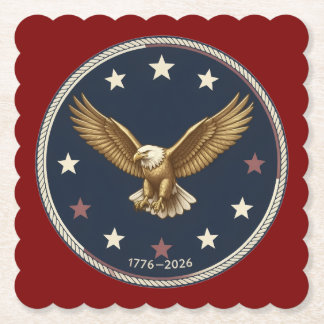 250th Anniversary Square Scalloped Paper Coast Coaster