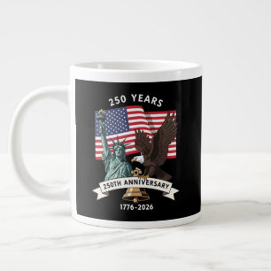 250th Anniversary Statue of Liberty Eagle Flag Large Coffee Mug