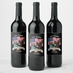 250th Anniversary Statue of Liberty Eagle Flag Wine Label