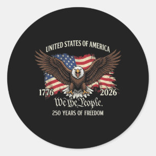 250th Anniversary United States 1776 2026 Classic Round Sticker