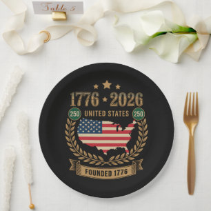 250th Anniversary United States of America 250 USA Paper Plate