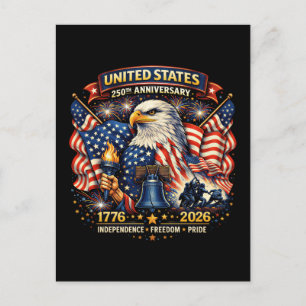 250th Anniversary USA 1776–2026 American Heritage Postcard