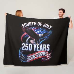 250th Anniversary USA 1776-2026 Patriotic American Fleece Blanket