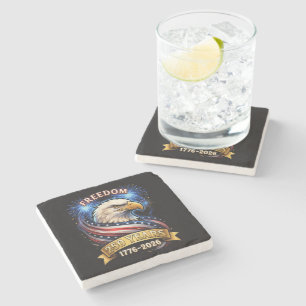 250th Anniversary USA 1776-2026 Patriotic American Stone Coaster