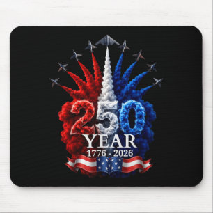 250th Anniversary Usa 1776-2026 Patriotic Jet 4th Mouse Mat