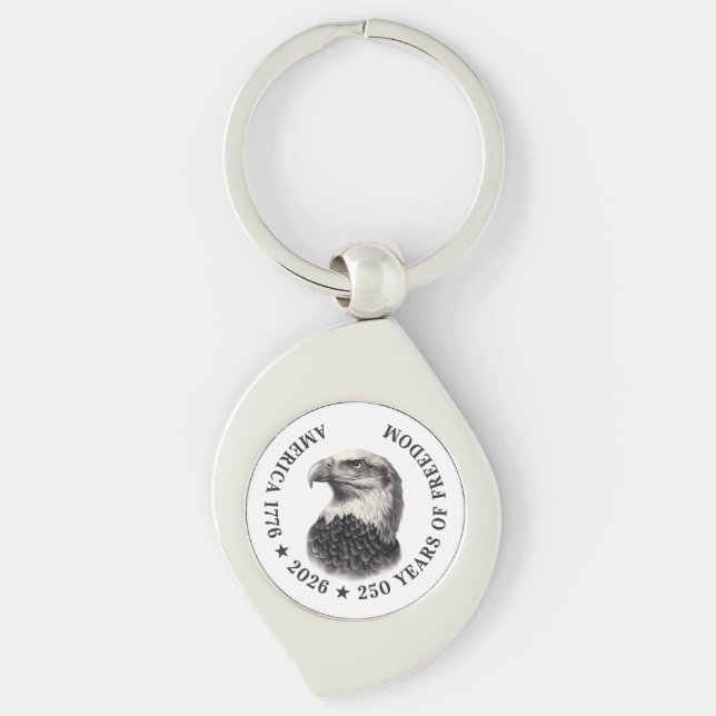 250th Anniversary USA 2026 Bald Eagle  Key Ring (Front)