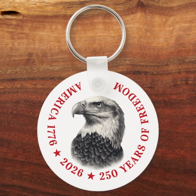 250th Anniversary USA 2026 Bald Eagle  Key Ring (Back)