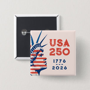 250th Anniversary USA 2026 Statue of Liberty 15 Cm Square Badge