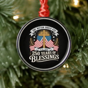 250th Anniversary USA 250 American Metal Tree Decoration
