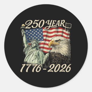 250th Anniversary USA 250 Years American 4th July Classic Round Sticker