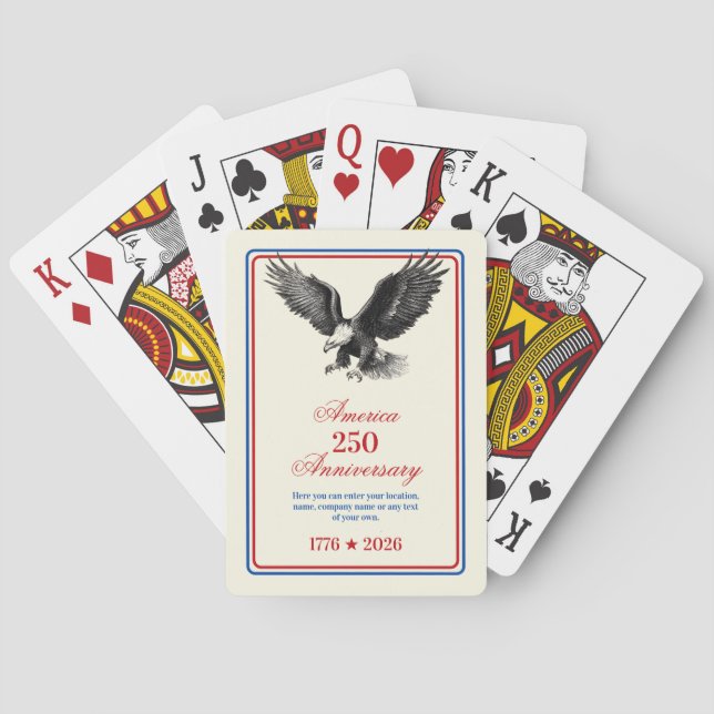 250th Anniversary USA Bald Eagle  Playing Cards (Back)