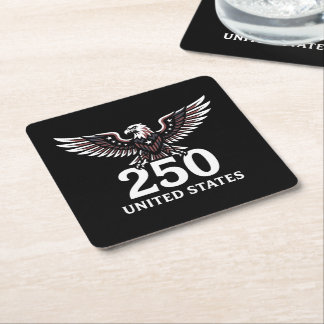 250th Anniversary USA Eagle Patriotic American Square Paper Coaster