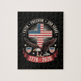 250th Anniversary USA Faith Freedom 4th of July Jigsaw Puzzle