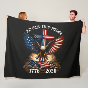 250th Anniversary USA Faith Freedom Fleece Blanket