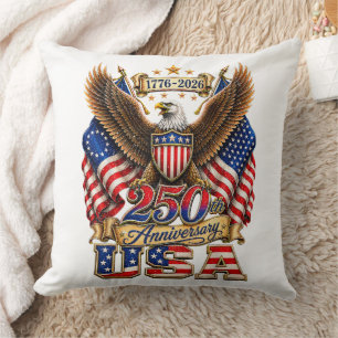 250th Anniversary USA Flag 250 Years American Cushion