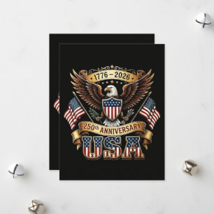 250th Anniversary USA Flag 250 Years American Holiday Card