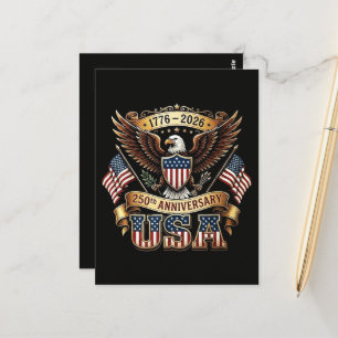 250th Anniversary USA Flag 250 Years American Postcard