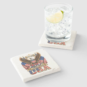 250th Anniversary USA Flag 250 Years American Stone Coaster