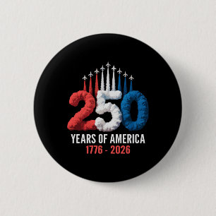 250th Anniversary Usa Flag America Patriotic 4th O 6 Cm Round Badge
