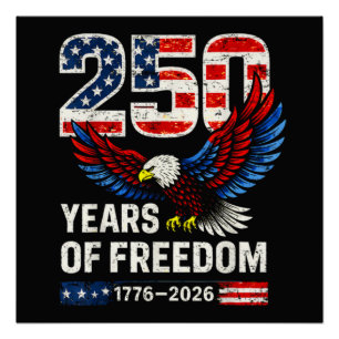 250th anniversary usa flag american poster