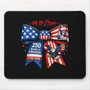 250th Anniversary Usa Flag Ribbon Ladies Bow 250 Mouse Mat