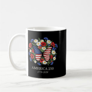 250th Anniversary Usa Floral 4th Of July Patriotic Coffee Mug