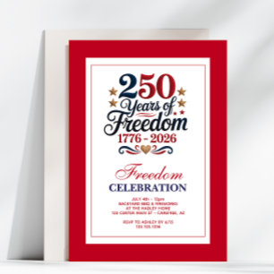 250th Anniversary USA Freedom Party Invitation