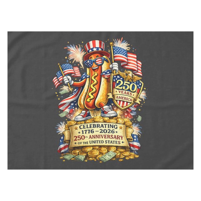 250th Anniversary USA Independence Celebration Tablecloth (Front (Horizontal))