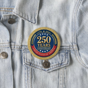 250th Anniversary USA Patriotic 1776–2026 7.5 Cm Round Badge